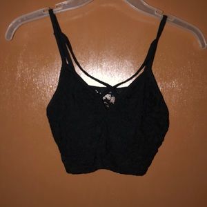 Black Lace Crop Top